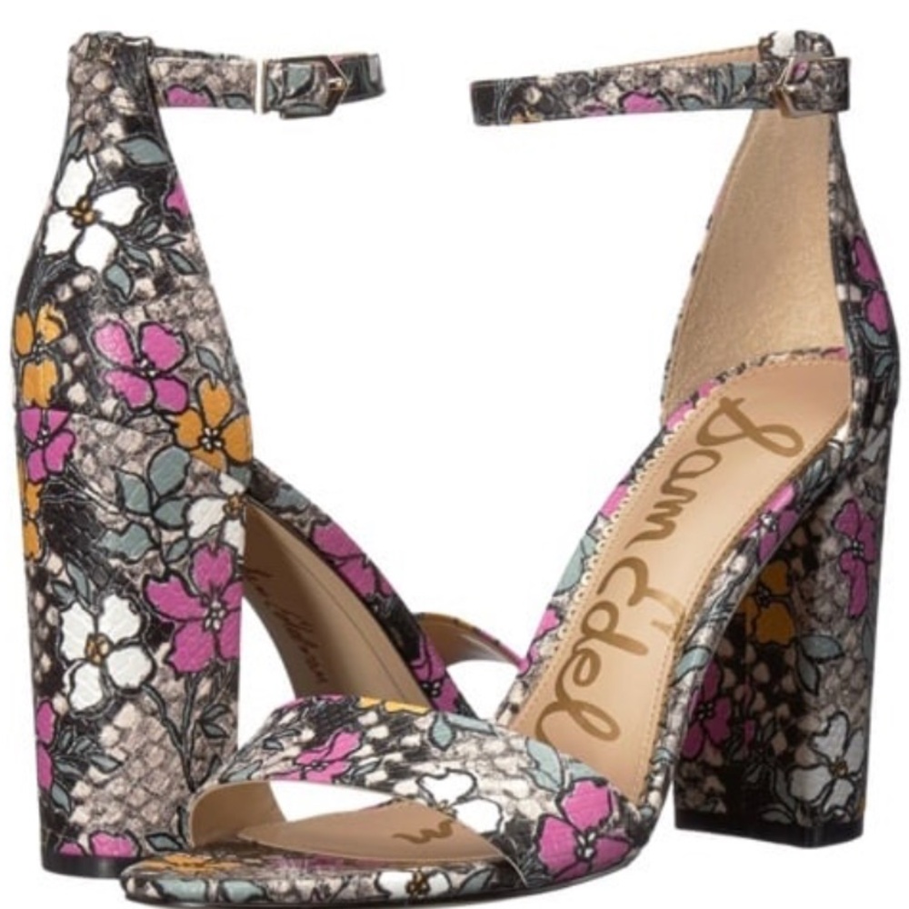 Sam Edelman Women's Heels - Floral Black and Pink